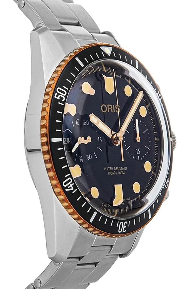 Oris Divers Sixty-Five Automatik-Chronograph Edelstahl Schwarz Zifferblatt Herrenuhr 771 7744 4354-MB Oris Uhren