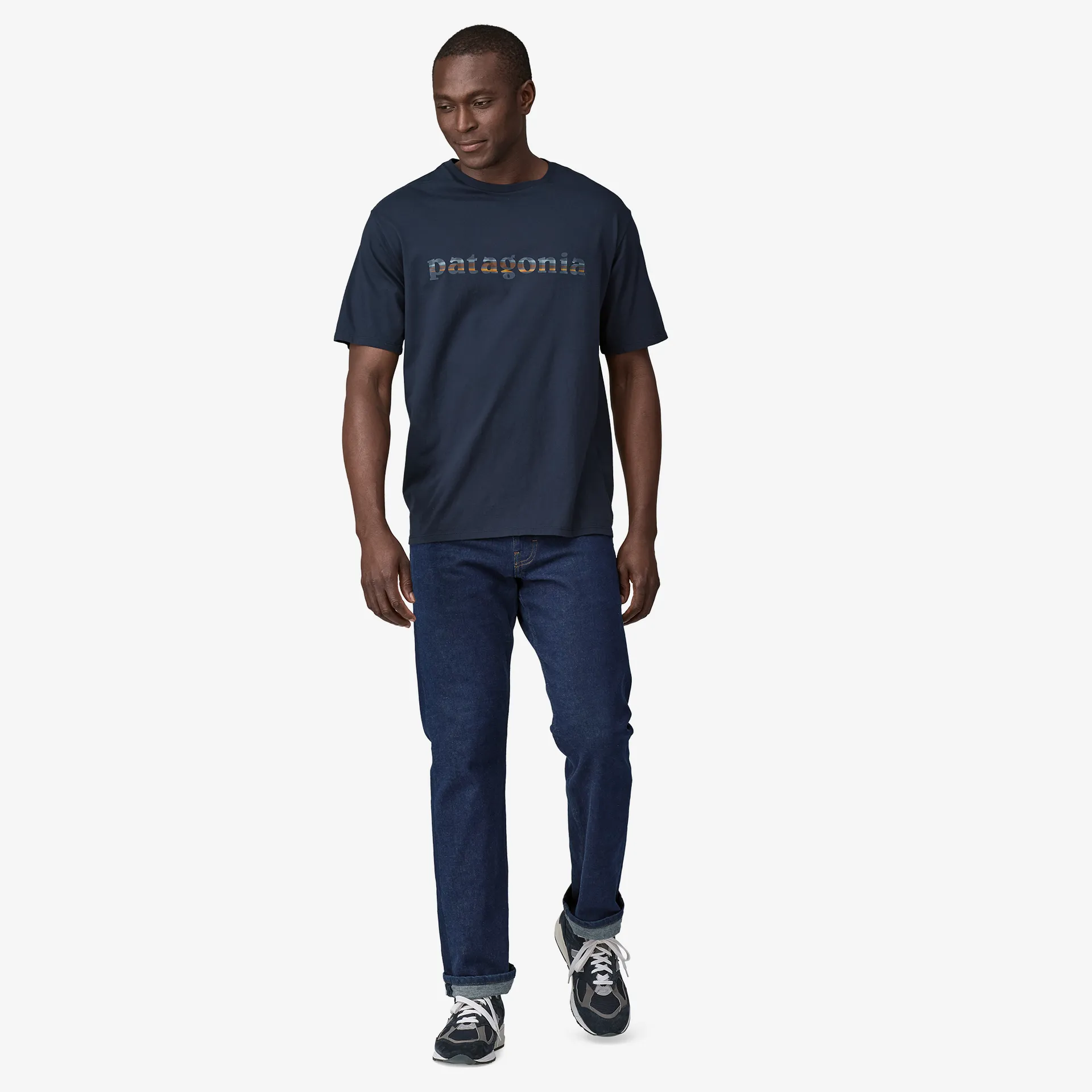 Patagonia Herren T-Shirts Herren '73 Text Logo Bio-Baumwoll-T-Shirt