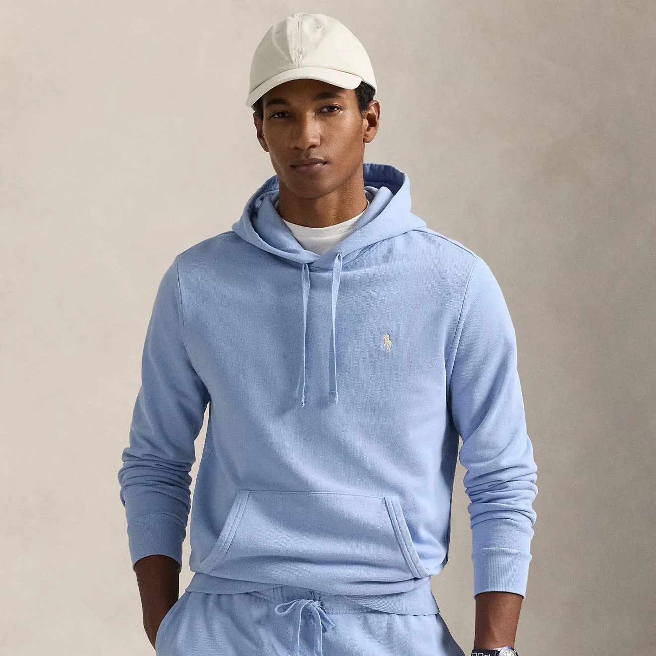 Polo Ralph Lauren Loopback-Fleece-Hoodie in Chambray-Blau
