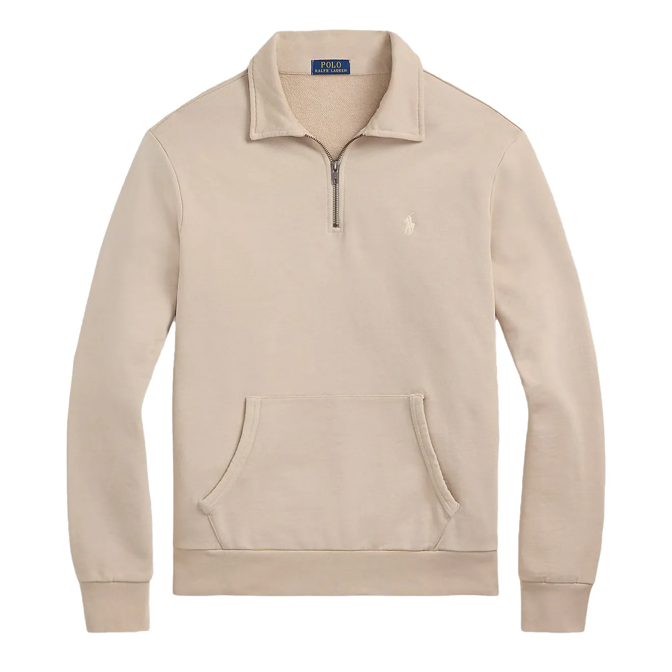 Polo Ralph Lauren Loopback-Fleece Viertelreißverschluss Sweatshirt Steingrau