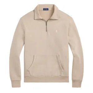 Polo Ralph Lauren Loopback-Fleece Viertelreißverschluss Sweatshirt Steingrau