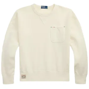 Polo Ralph Lauren Vintage Fit Fleece Pocket Sweatshirt Deckwash Weiß