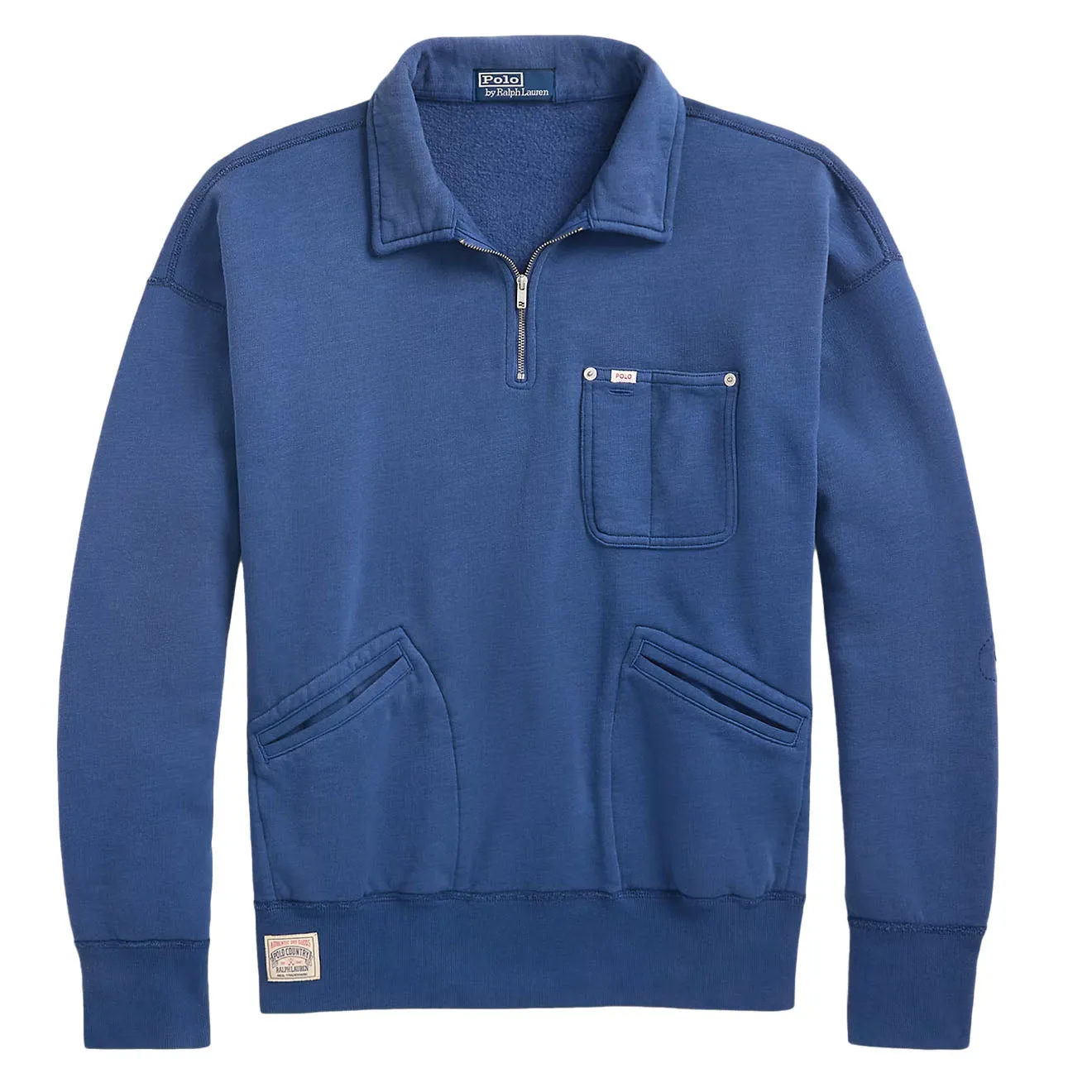 Polo Ralph Lauren Vintage Fit Fleece-Pullover mit Tasche in Alt Royal