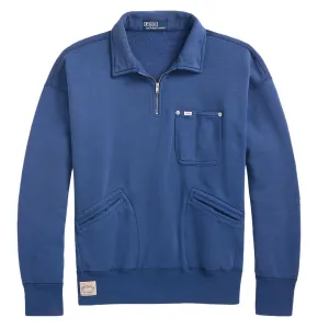 Polo Ralph Lauren Vintage Fit Fleece-Pullover mit Tasche in Alt Royal