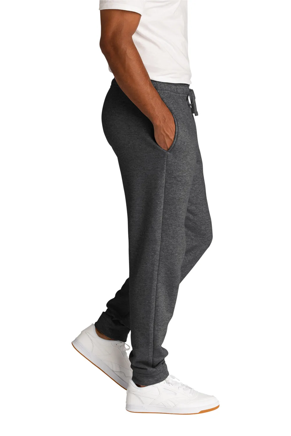 Port & Company Herren Core Fleece Joggerhose mit Taschen - Heather Dunkelgrau