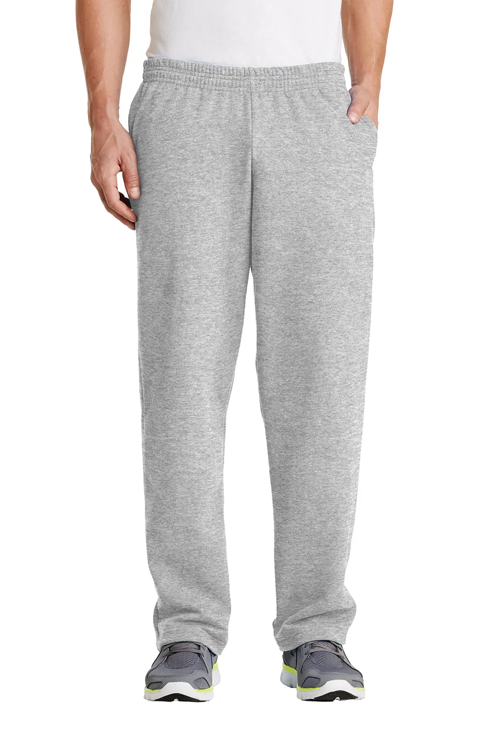 Port & Company Herren Core Pill Resistente Fleece Sweatpants mit offenem Bund und Taschen - Aschgrau