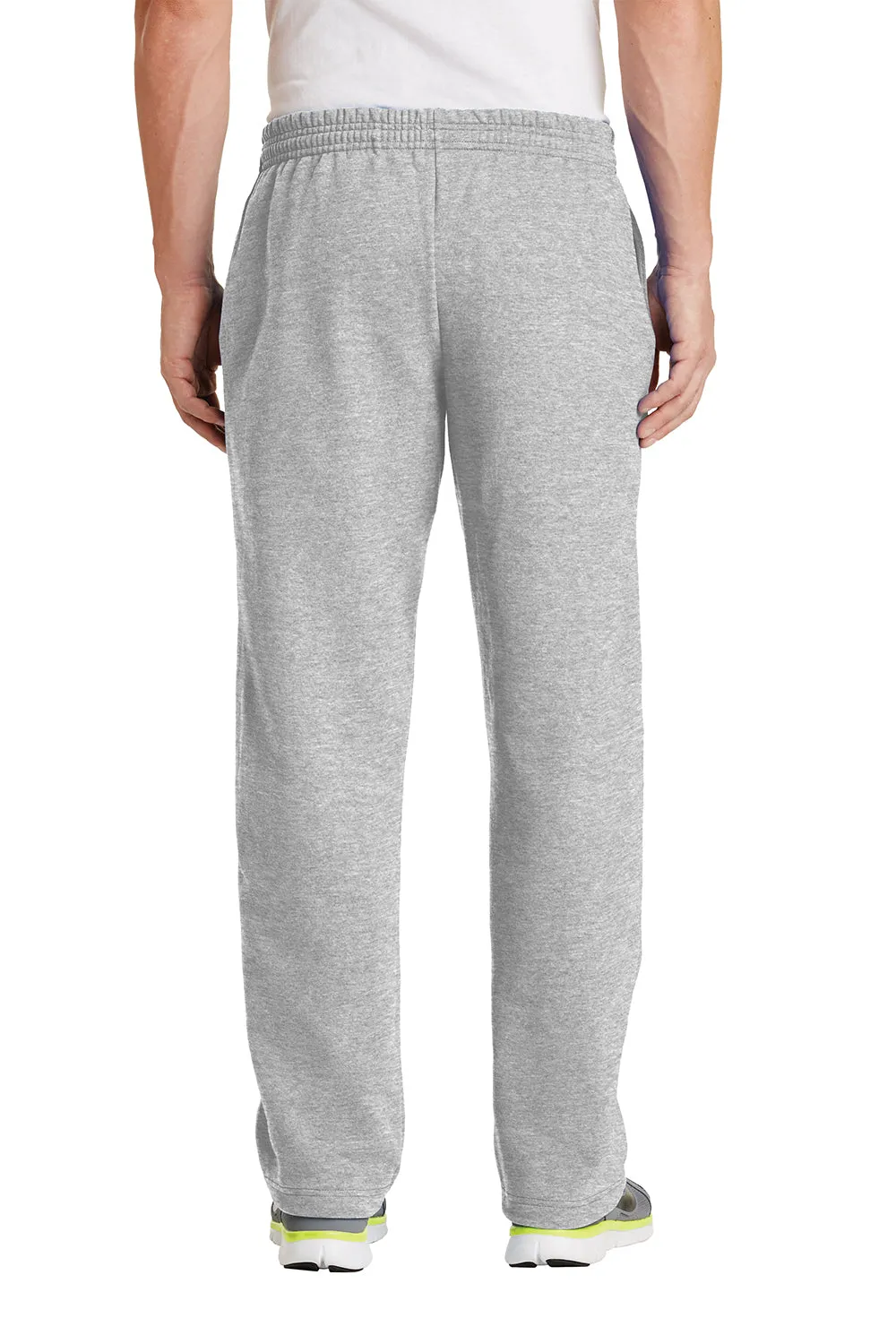 Port & Company Herren Core Pill Resistente Fleece Sweatpants mit offenem Bund und Taschen - Aschgrau