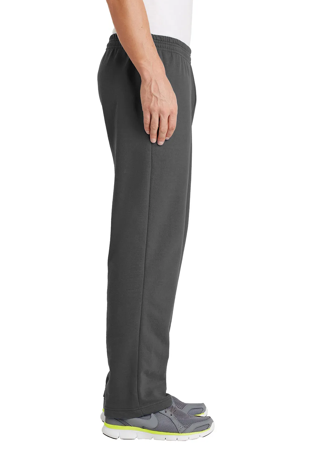 Port & Company Herren Core Pill Resistente Fleece Sweatpants mit offenem Bund und Taschen - Anthrazitgrau
