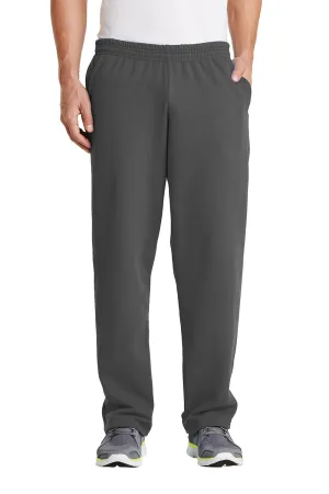 Port & Company Herren Core Pill Resistente Fleece Sweatpants mit offenem Bund und Taschen - Anthrazitgrau