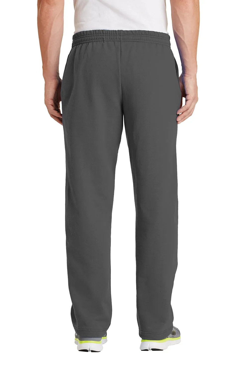 Port & Company Herren Core Pill Resistente Fleece Sweatpants mit offenem Bund und Taschen - Anthrazitgrau