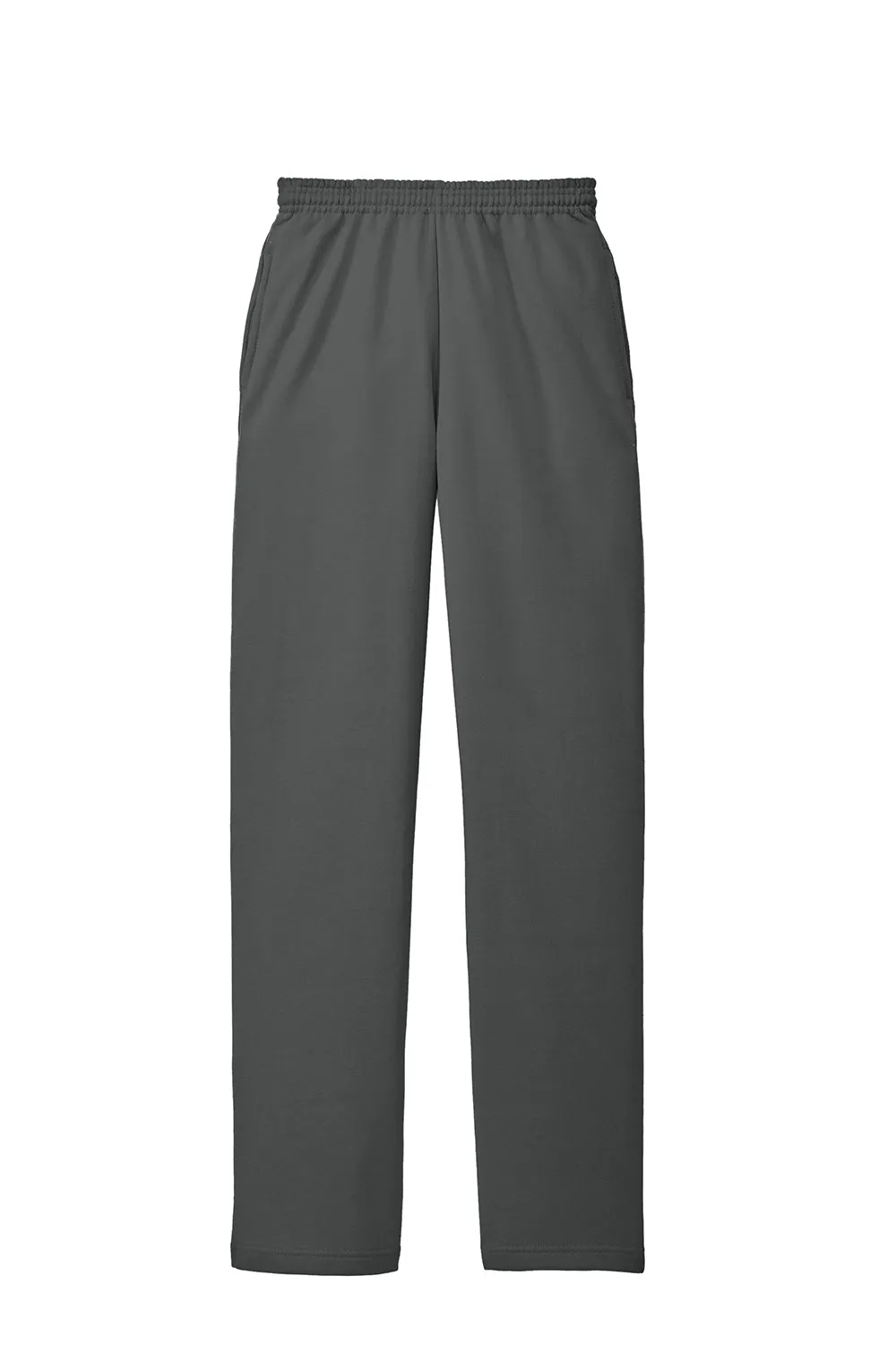 Port & Company Herren Core Pill Resistente Fleece Sweatpants mit offenem Bund und Taschen - Anthrazitgrau
