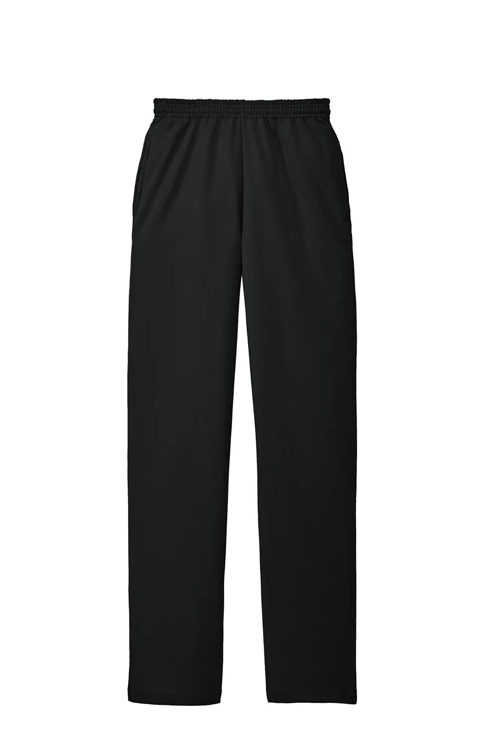 Port & Company Herren Core Pill Resistente Fleece Sweatpants mit offenem Bund und Taschen - Tiefschwarz