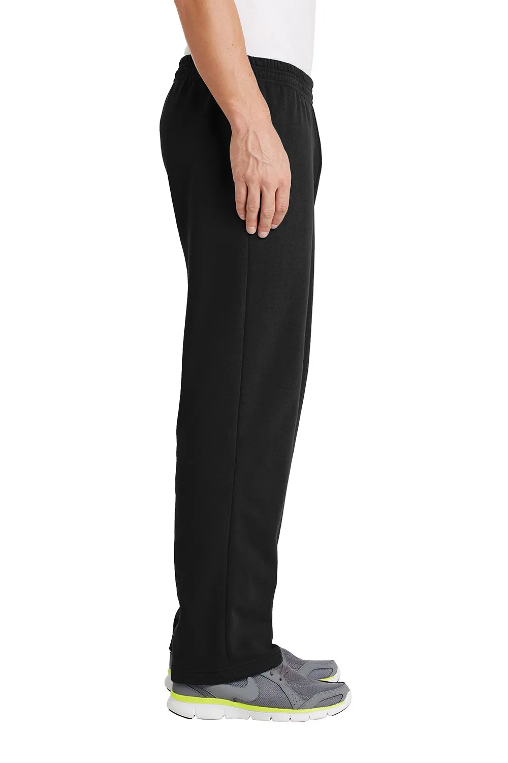 Port & Company Herren Core Pill Resistente Fleece Sweatpants mit offenem Bund und Taschen - Tiefschwarz