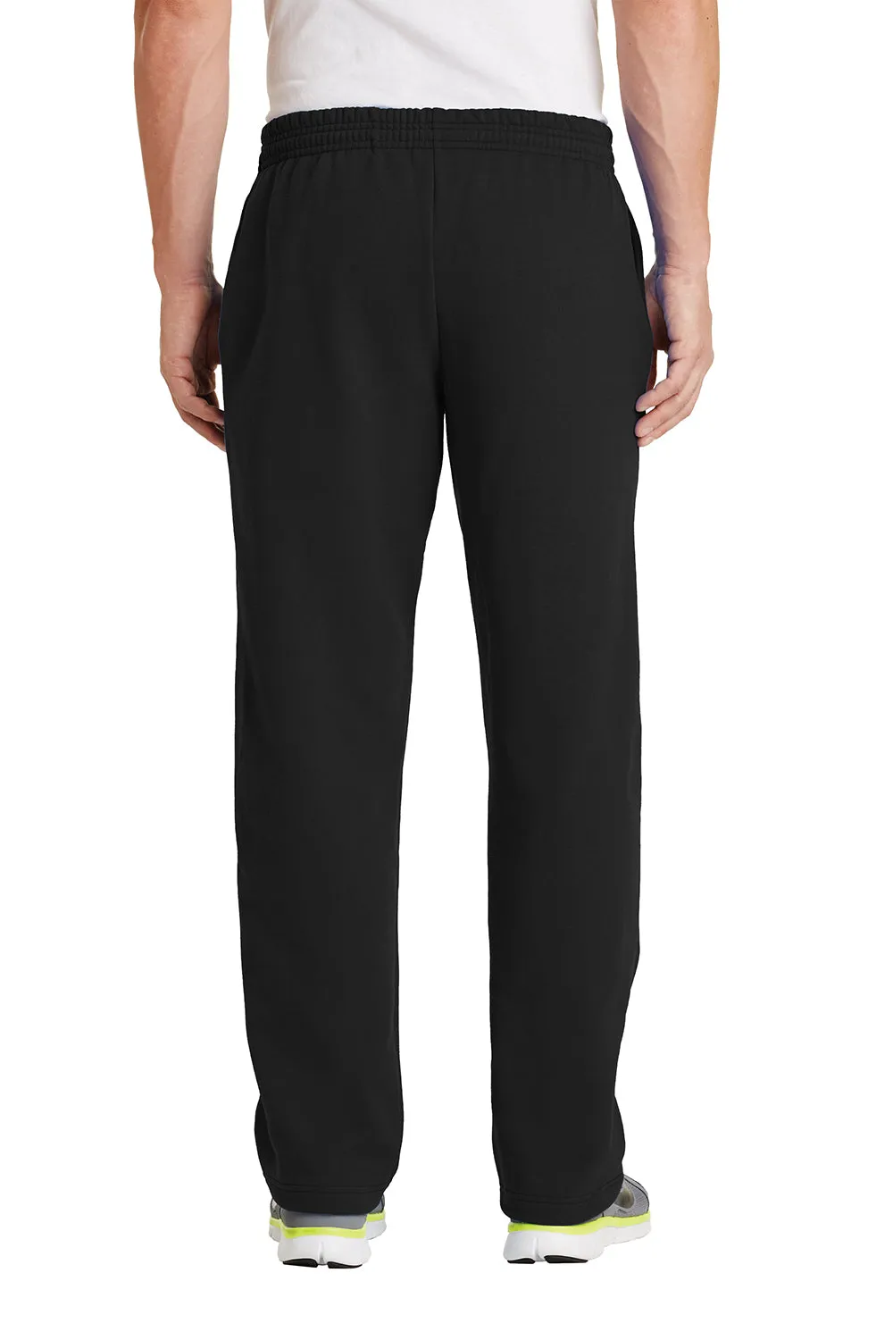 Port & Company Herren Core Pill Resistente Fleece Sweatpants mit offenem Bund und Taschen - Tiefschwarz