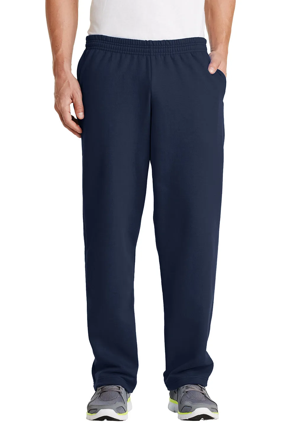 Port & Company Herren Core Pill Resistente Fleece Sweatpants mit offenem Bund und Taschen - Marineblau