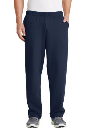 Port & Company Herren Core Pill Resistente Fleece Sweatpants mit offenem Bund und Taschen - Marineblau