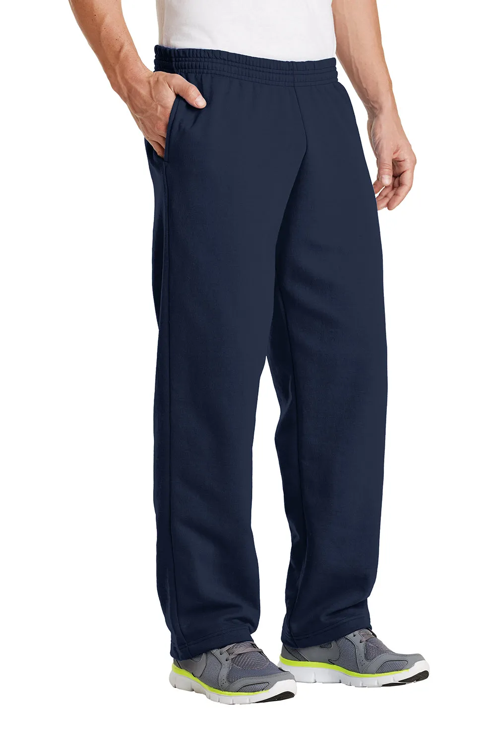 Port & Company Herren Core Pill Resistente Fleece Sweatpants mit offenem Bund und Taschen - Marineblau