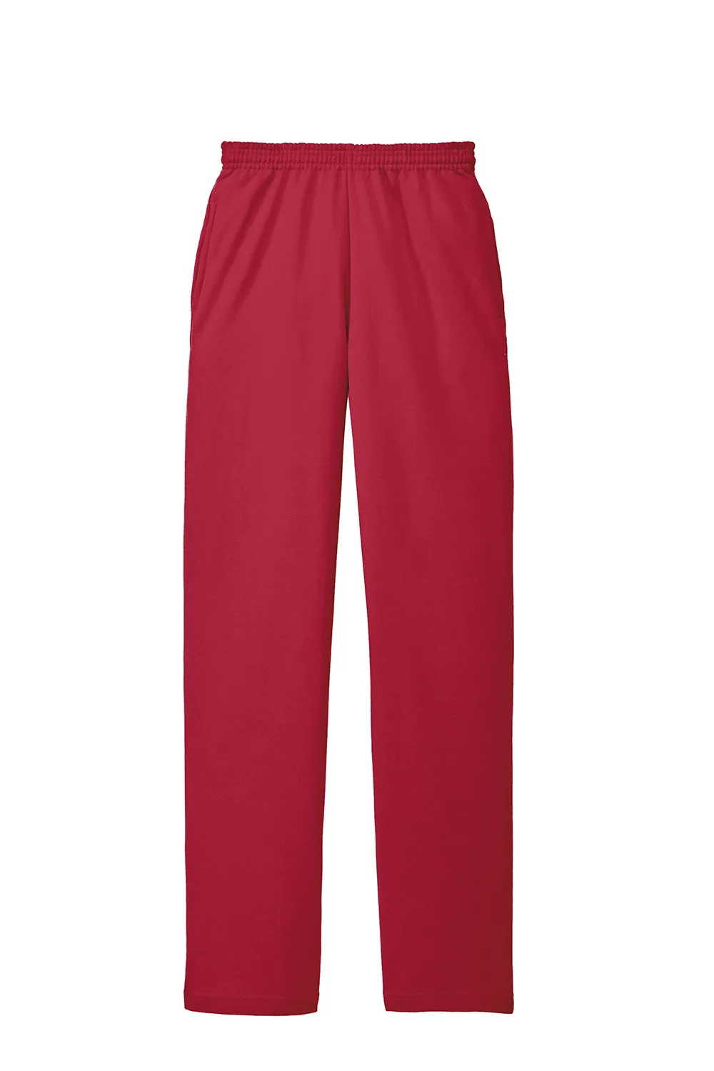 Port & Company Herren Core Pill Resistente Fleece Sweatpants mit offenem Bund und Taschen - Rot