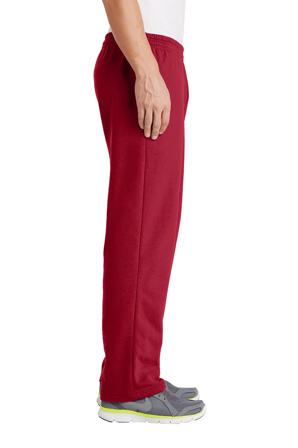 Port & Company Herren Core Pill Resistente Fleece Sweatpants mit offenem Bund und Taschen - Rot