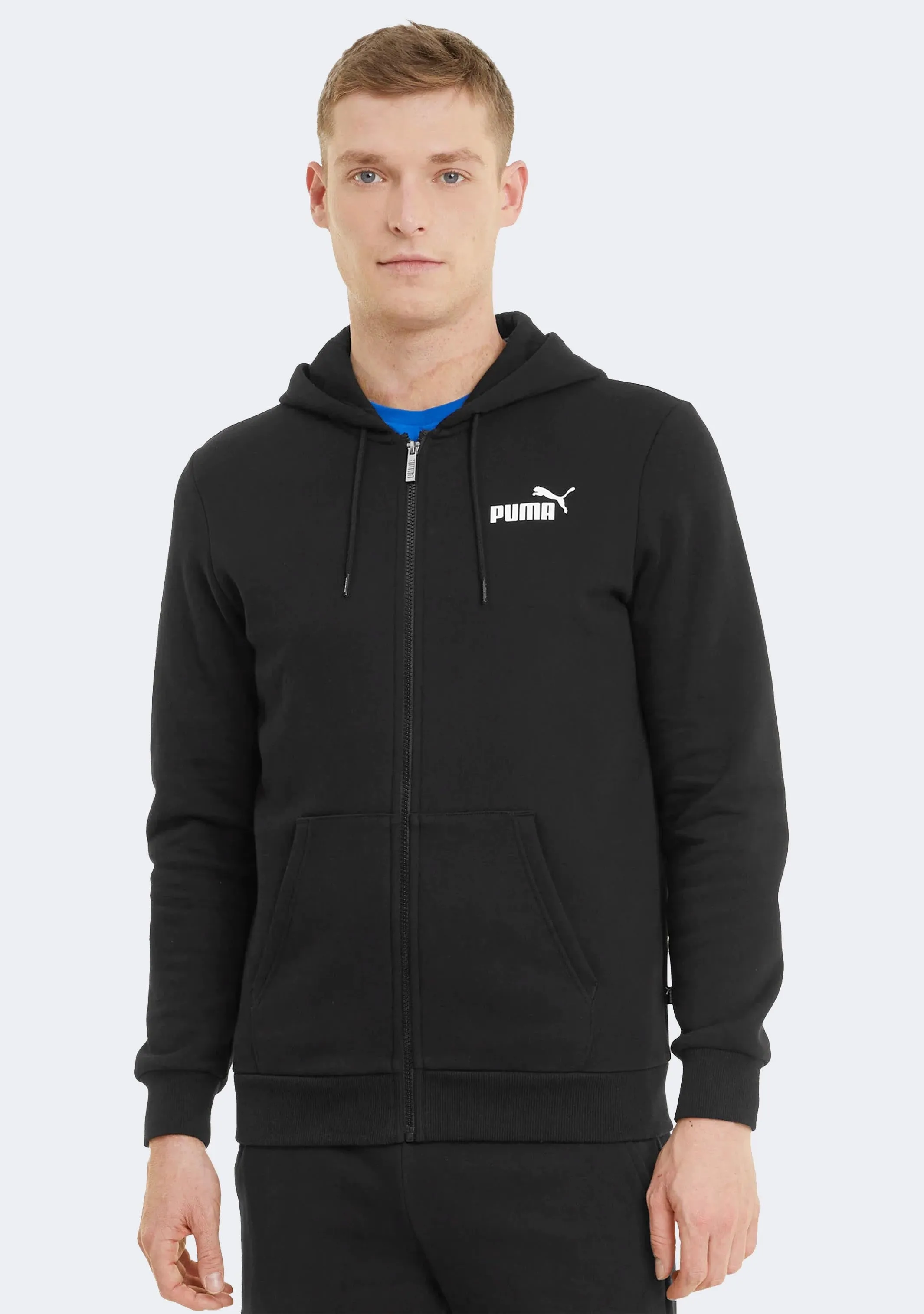 Puma Herren Essential Hoodie mit kleinem Logo und Vollreißverschluss