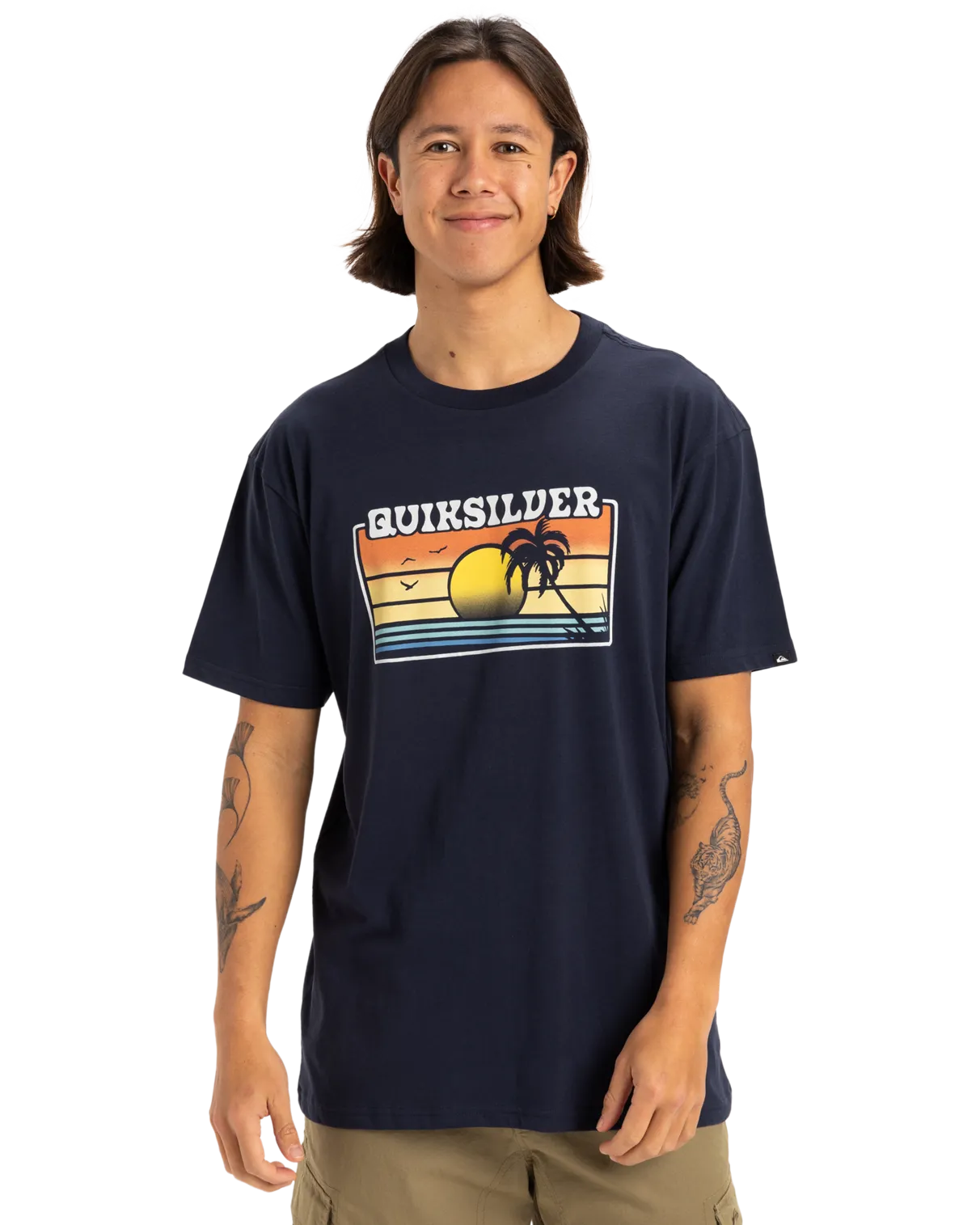 Quiksilver Kleidung Sonnenverblasstes T-Shirt in Dunkelblau