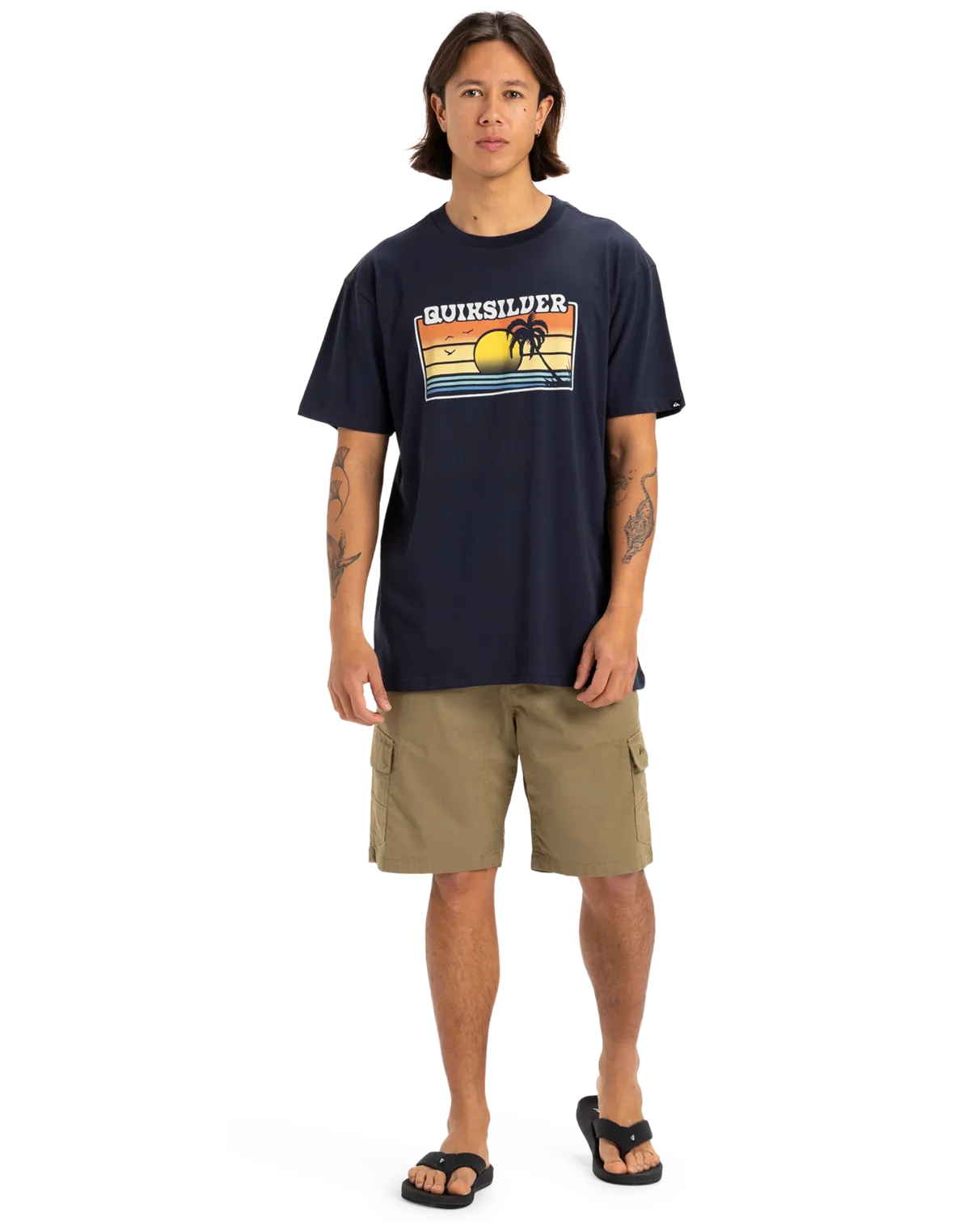 Quiksilver Kleidung Sonnenverblasstes T-Shirt in Dunkelblau
