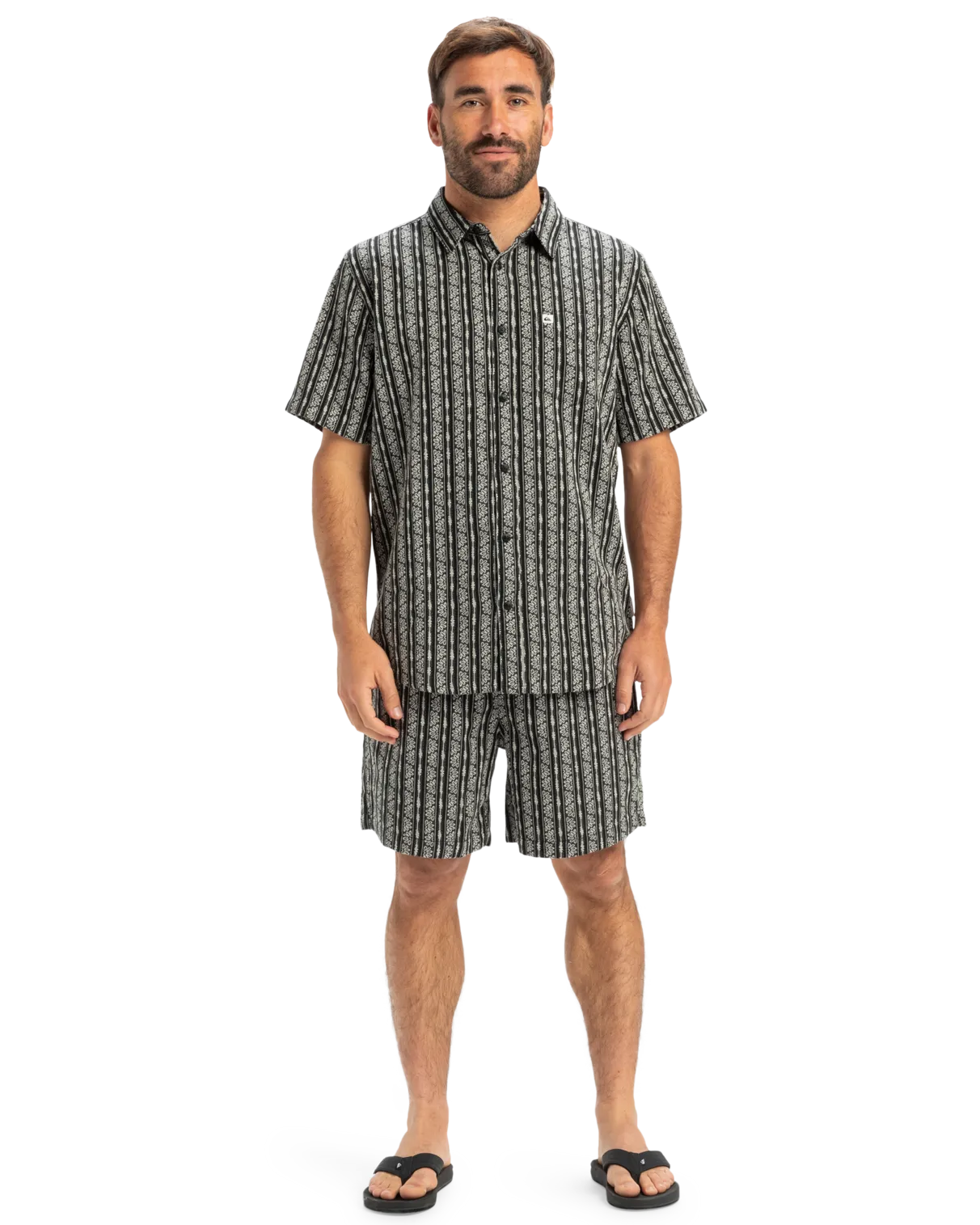 Quiksilver Bekleidung Taxer Jacquard Street Way Shorts in Schwarz Street Way