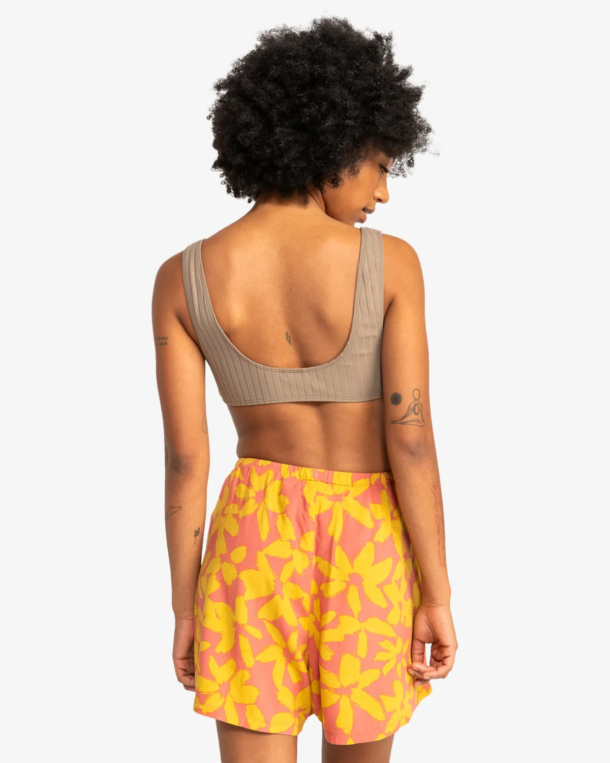 Quiksilver Kleidung Uni All Over Print Walkshorts in Canyon Clay 2 Tönen Blume