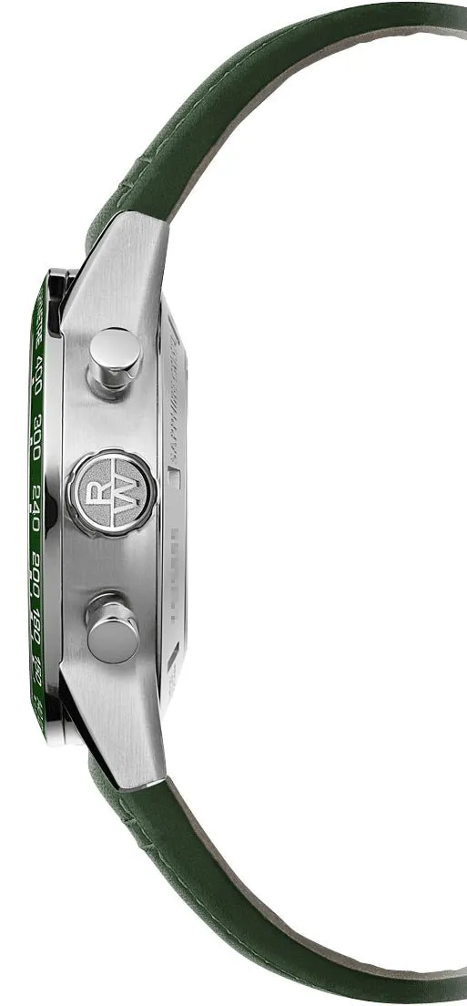 Raymond Weil Freelancer Automatik Chronograph Edelstahl Grünes Zifferblatt Grünes Lederarmband Herrenuhr 7741-SC7-52021 Raymond Weil Uhren