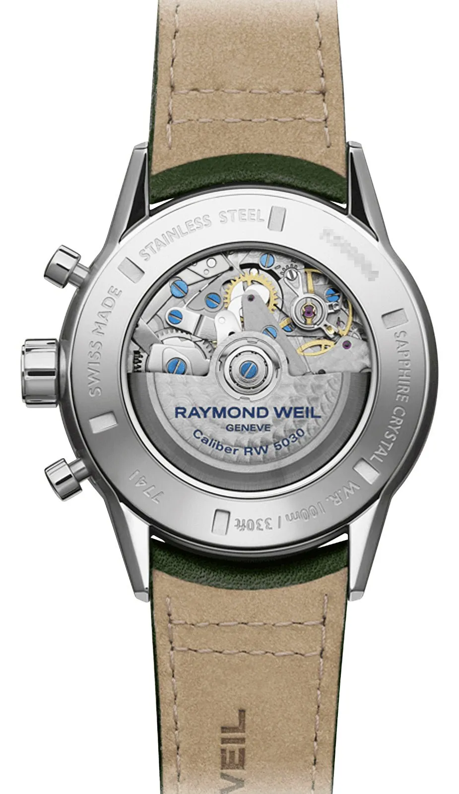 Raymond Weil Freelancer Automatik Chronograph Edelstahl Grünes Zifferblatt Grünes Lederarmband Herrenuhr 7741-SC7-52021 Raymond Weil Uhren