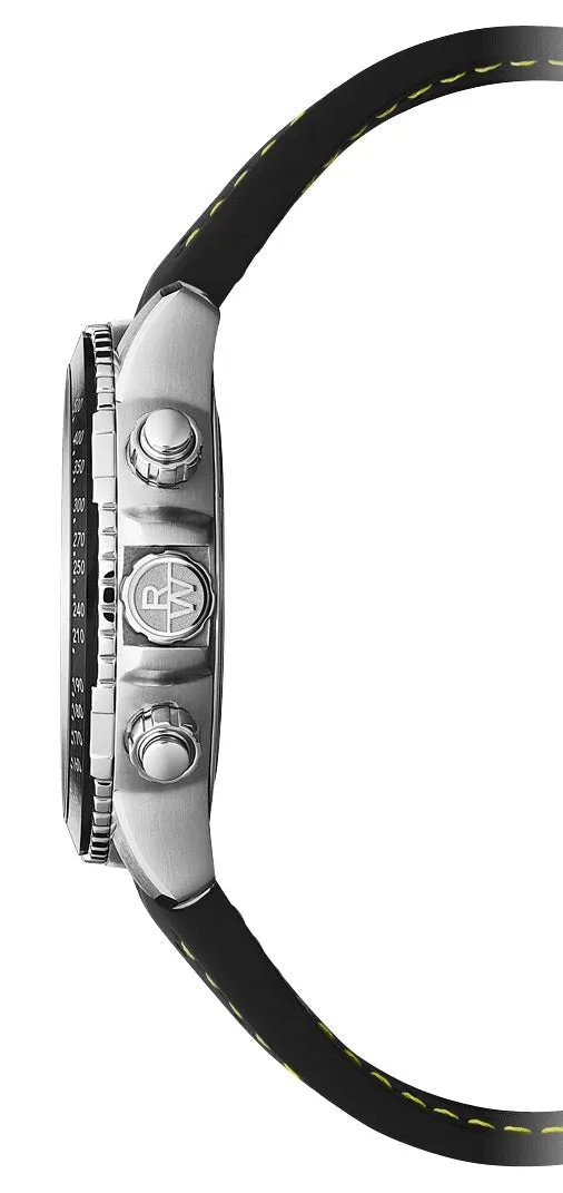 Raymond Weil Tango Chronograph Edelstahl Schwarz Zifferblatt Schwarzes Gummiarmband Datum Taucher Quarz Herrenuhr 8570-SR2-05207 Raymond Weil Uhren