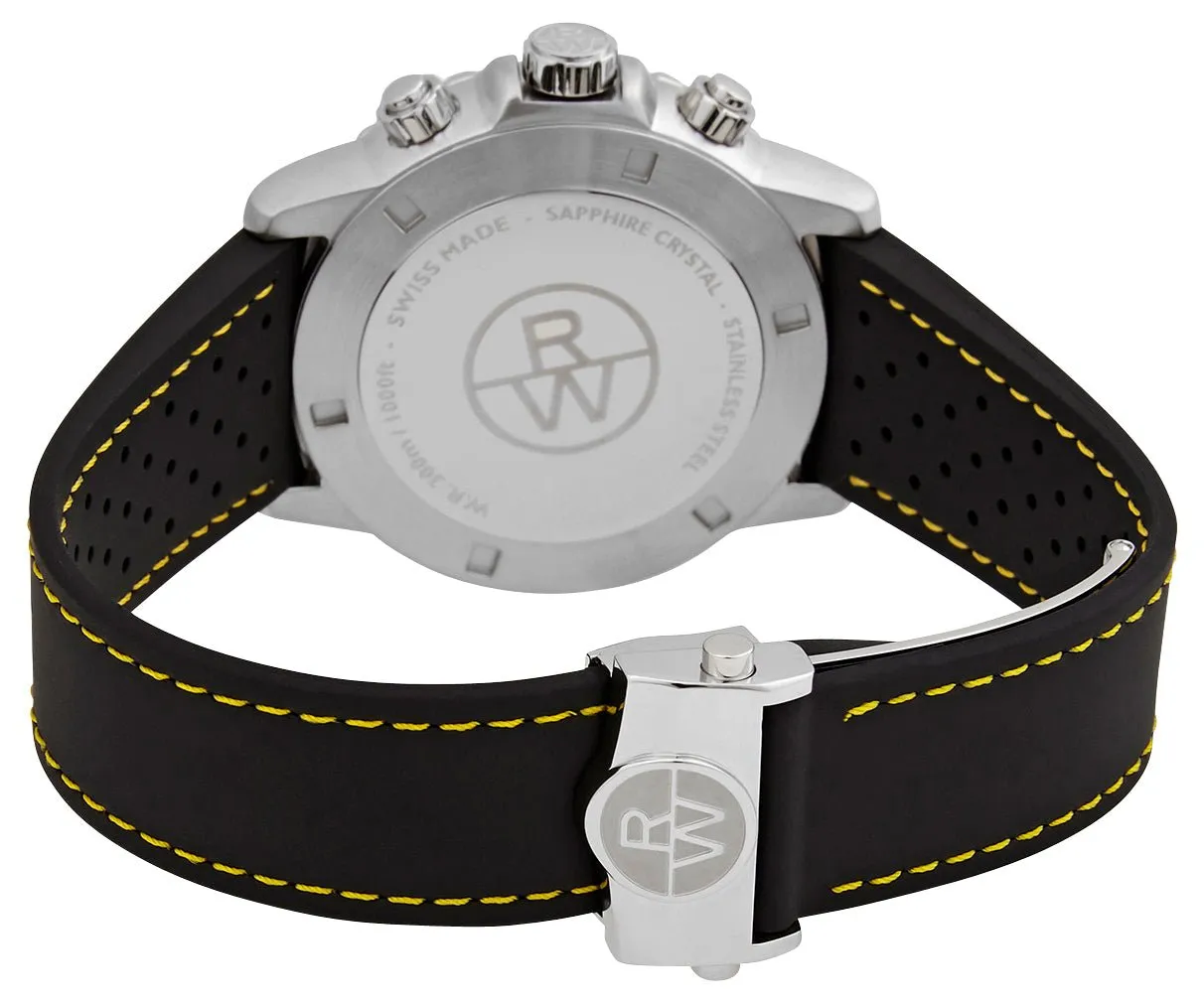 Raymond Weil Tango Chronograph Edelstahl Schwarz Zifferblatt Schwarzes Gummiarmband Datum Taucher Quarz Herrenuhr 8570-SR2-05207 Raymond Weil Uhren