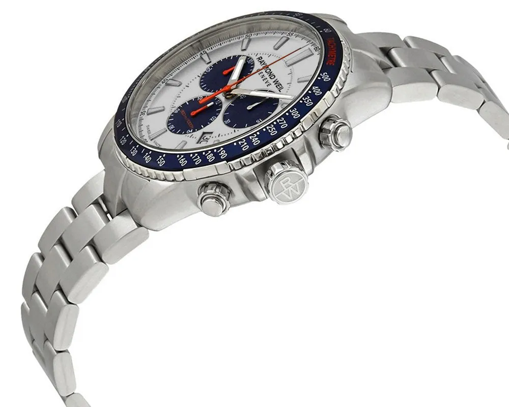 Raymond Weil Tango Chronograph Edelstahl Silber Zifferblatt Datum Quarz Taucher Herrenuhr 8570-ST3-65501 Raymond Weil Uhren