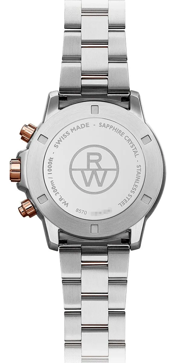 Raymond Weil Tango Chronograph Edelstahl zweifarbig schwarzes Zifferblatt Datum Taucher Quarz Herrenuhr 8570-SP5-20001 Raymond Weil Uhren