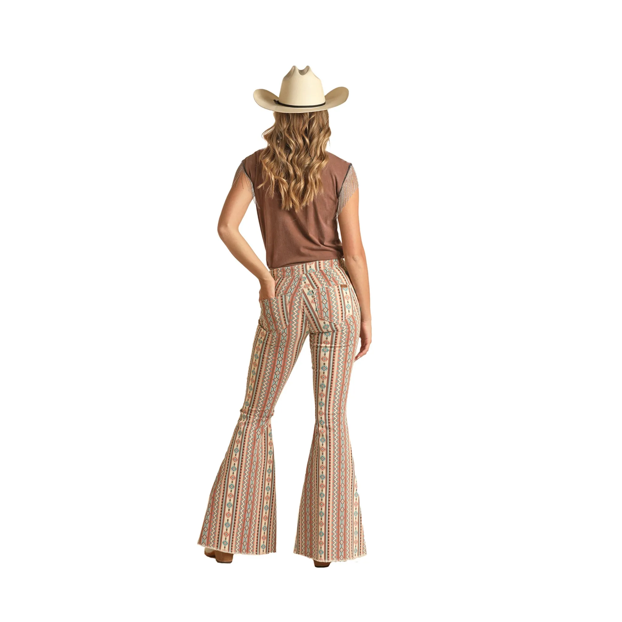 Rock & Roll Damen Streifen Aztec Schlaghosen