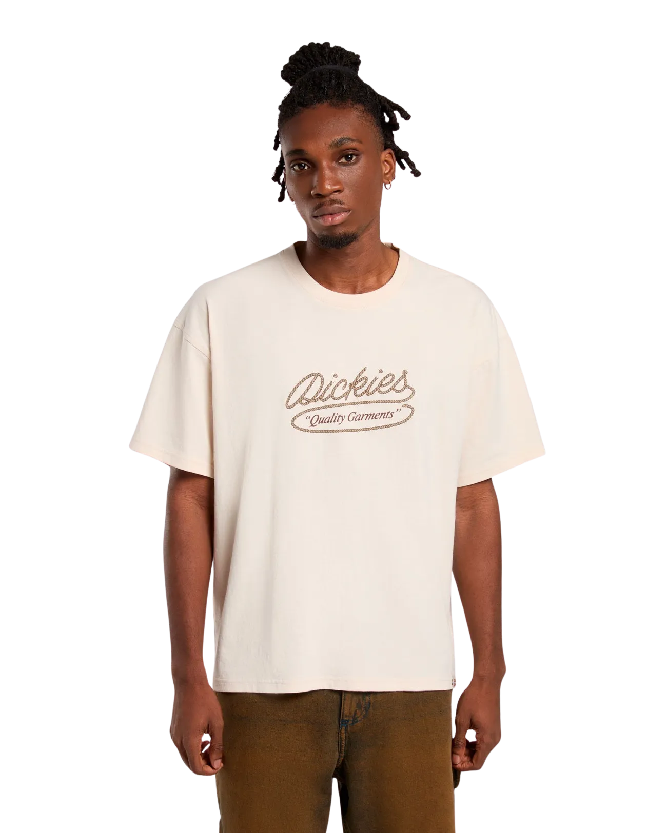 Rope Center Logo T-Shirt in Weißkappengrau