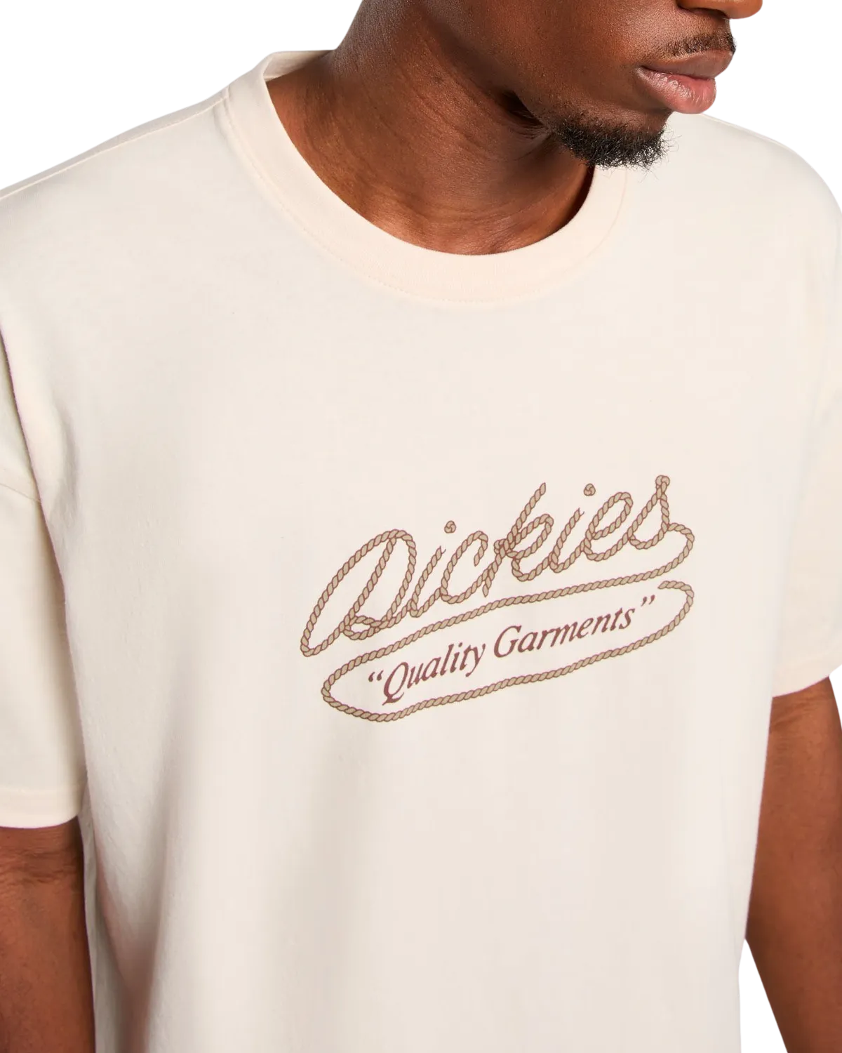 Rope Center Logo T-Shirt in Weißkappengrau