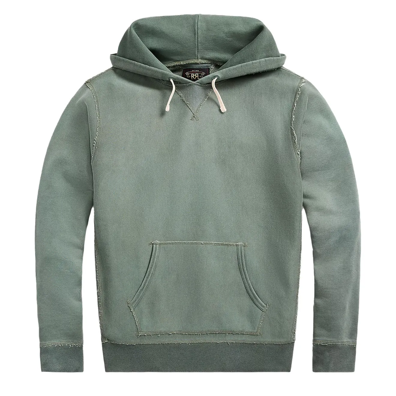 RRL von Ralph Lauren gefärbter Fleece-Hoodie in Collegiate Grün