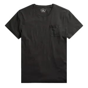 RRL By Ralph Lauren Jersey-T-Shirt mit Tasche in Vintage-Schwarz