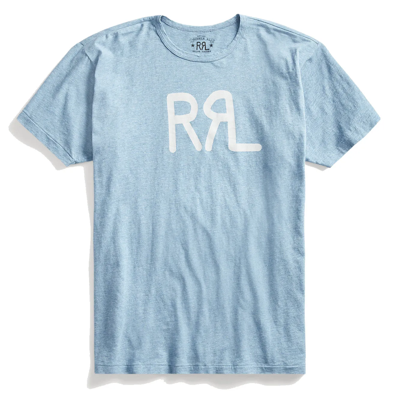 RRL von Ralph Lauren Logo Jersey T-Shirt Heather Blau