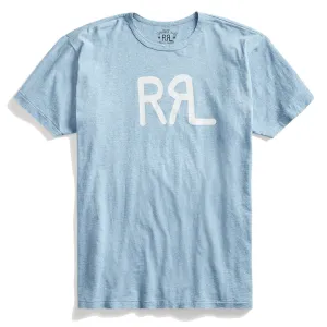 RRL von Ralph Lauren Logo Jersey T-Shirt Heather Blau