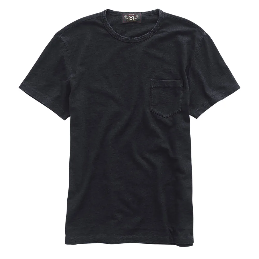 RRL von Ralph Lauren T-Shirt mit Tasche Schwarz Indigo