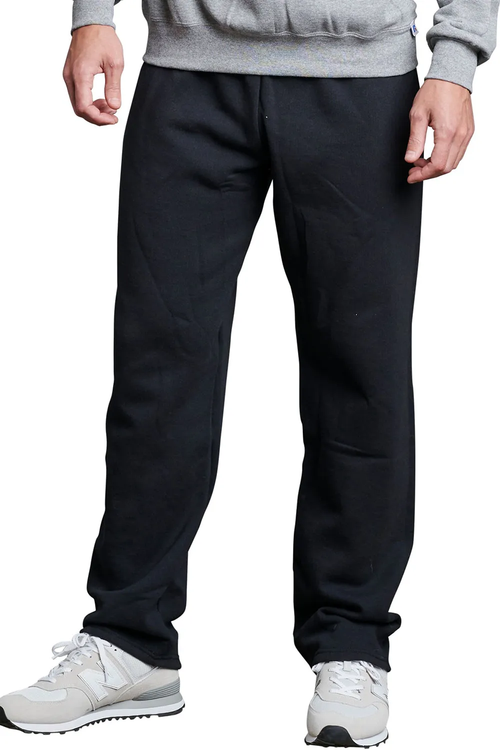 Russell Athletic Herren Dri Power Feuchtigkeitstransportierende Sweatpants mit offenem Bund und Taschen - Schwarz
