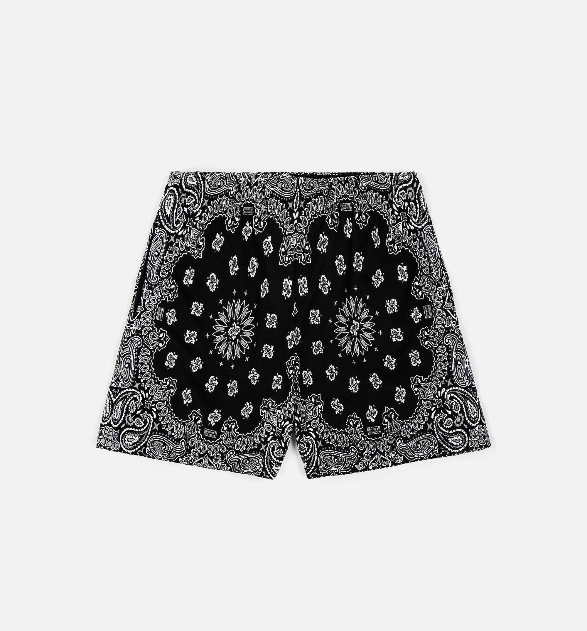 Siebdruck-Paisley-Zweifarben-Herrenshorts - Schwarz/Weiß