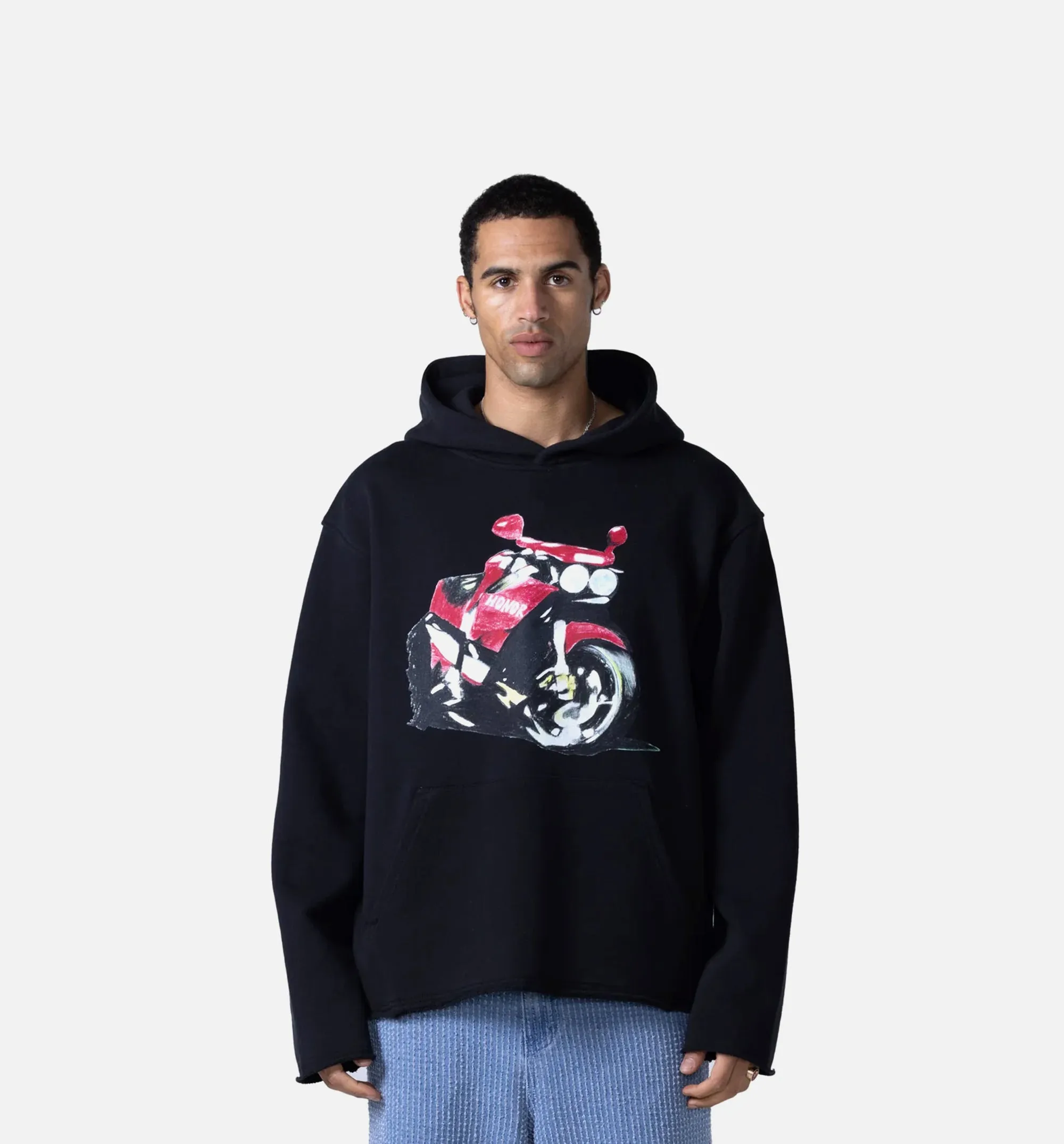 Speedbike Pullover Herren Hoodie - Schwarz/Rosa