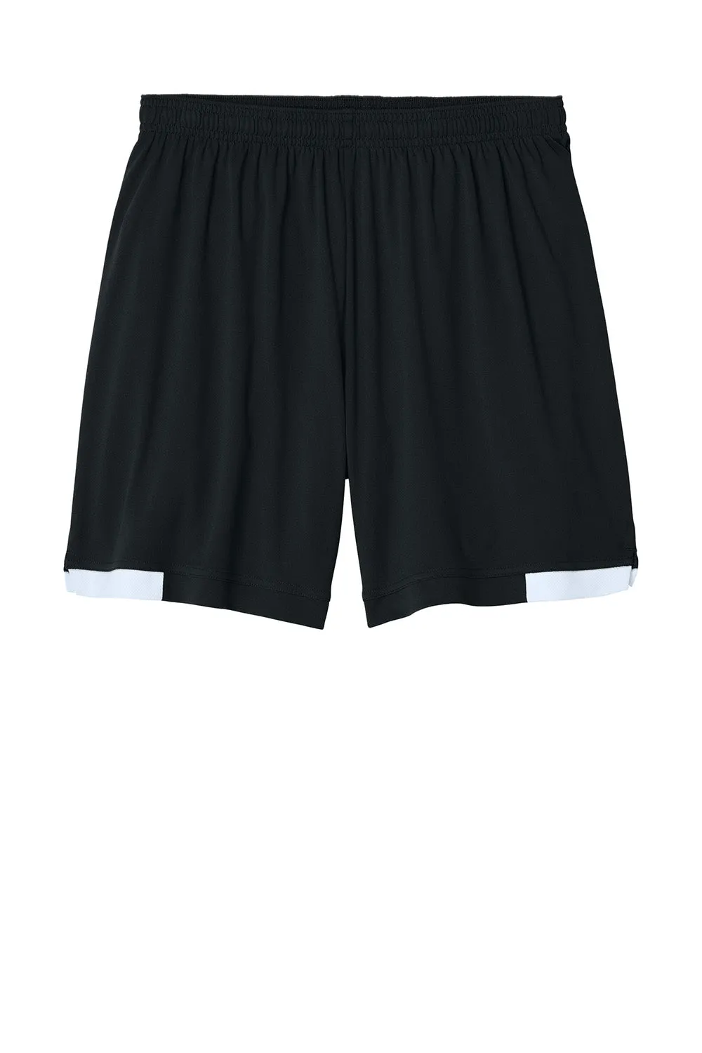 Sport-Tek Herren Club Feuchtigkeitstransportierende Shorts - Schwarz/Weiß