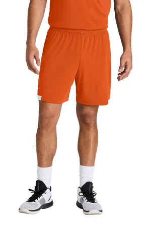 Sport-Tek Herren Club Feuchtigkeitstransport Shorts - Tieforange/Weiß