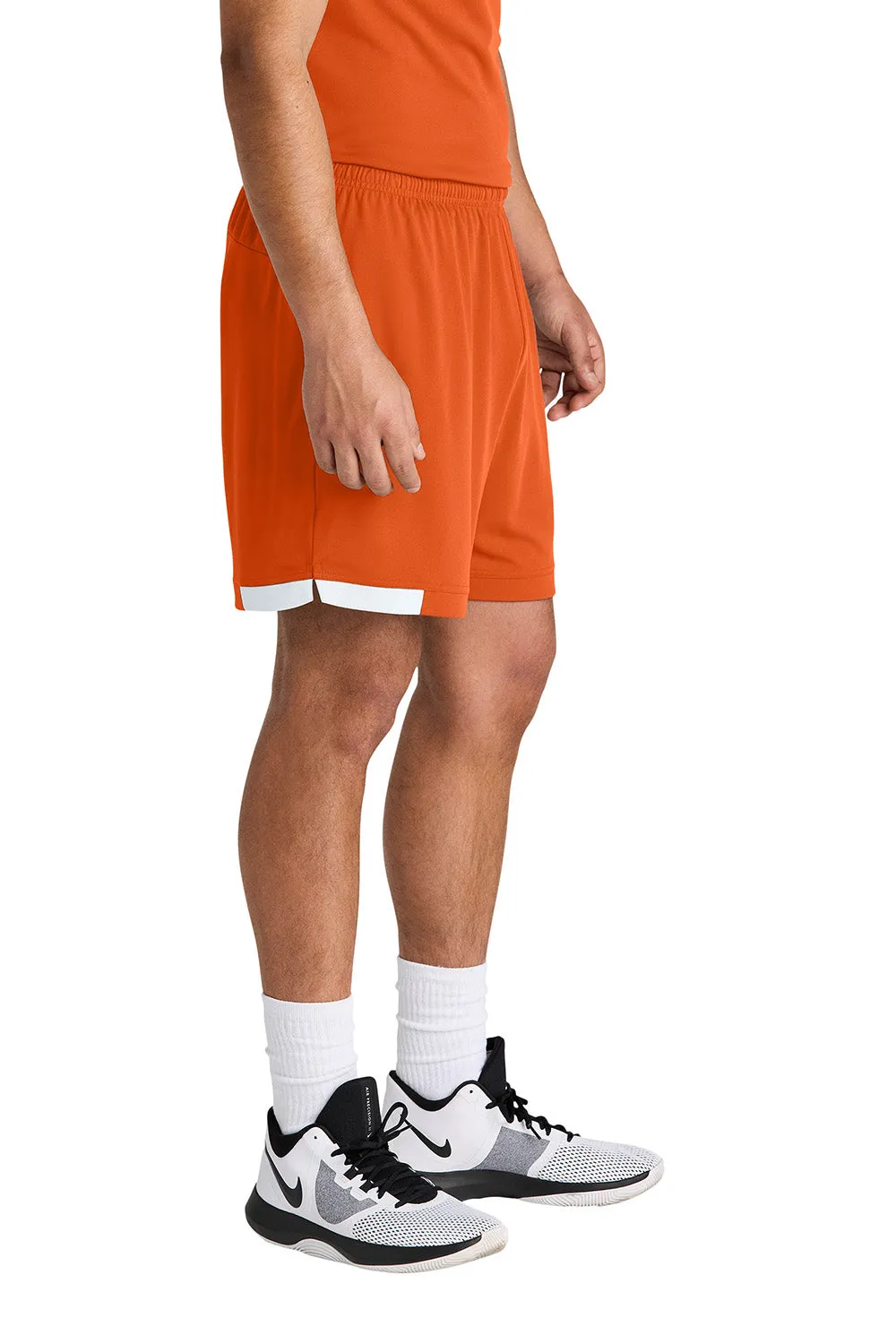 Sport-Tek Herren Club Feuchtigkeitstransport Shorts - Tieforange/Weiß