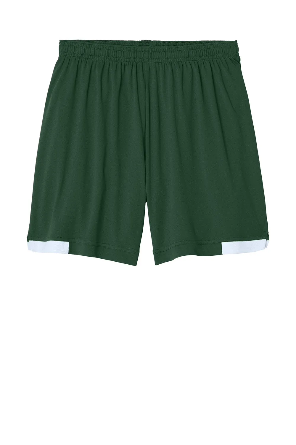 Sport-Tek Herren Club Feuchtigkeitstransportierende Shorts - Waldgrün/Weiß