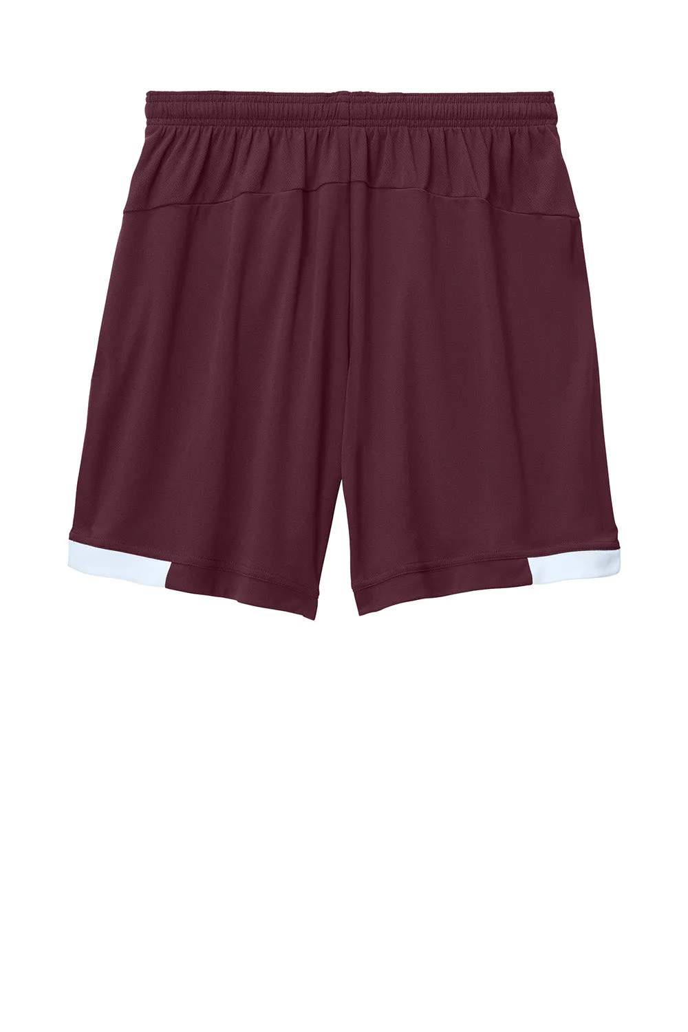 Sport-Tek Herren Club Feuchtigkeitstransportierende Shorts - Kastanienbraun/Weiß